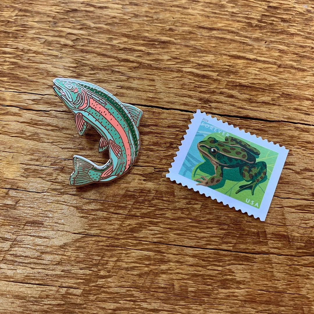 Noteworthy Paper Enamel Rainbow Trout Pin Accessories 3 Noteworthy Paper Enamel Rainbow Trout Pin Accessories