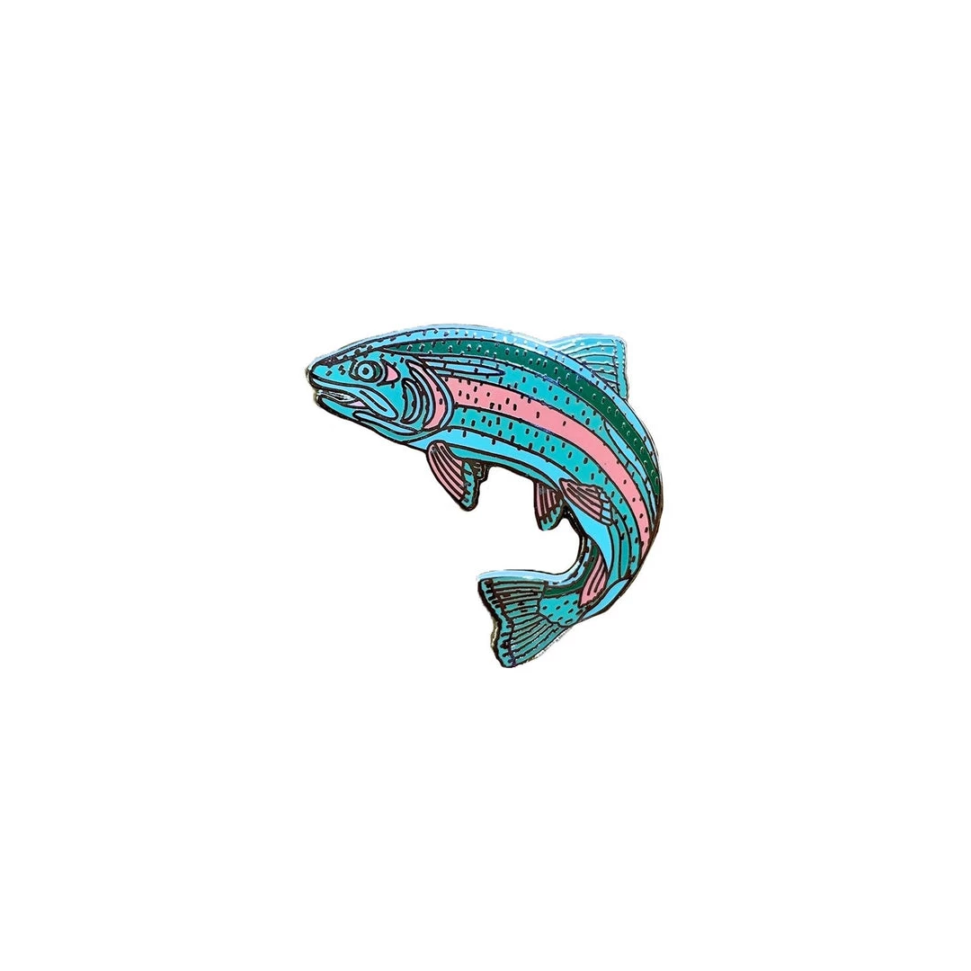 Noteworthy Paper Enamel Rainbow Trout Pin Accessories 1 Noteworthy Paper Enamel Rainbow Trout Pin Accessories